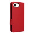 thumbnail image 4 of for iPhone 16e Wallet Case, Lychee Pattern PU Leather Purse Cover with Card Holder, Flip Kickstand, Magnetic Clasp, Full Body Shockproof Silicone Inner Shell Protective Phone Case, Red, 4 of 9