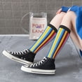thumbnail image 5 of KLL Yellow Blue Mexican Blanket Stripes Print Cool Socks Men's Women's Crew Socks Funny Crazy Novelty Stockings, 5 of 6