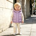 thumbnail image 7 of Toddler Kids Hooded Puffer Vest, Boys Girls Lined Sleeveless Jacket, Warm Zip Up Padded Waistcoat with Pockets for Fall Winter Outerwear(Purple,3-4 Years), 7 of 7