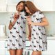 thumbnail image 4 of Balery Dachshund Dog Camisón de manga corta con cuello redondo para mujer, cómodo y elegante., 4 of 6