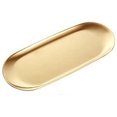 thumbnail image 1 of Toallero ovalado de acero inoxidable placa de almacenamiento grande dorado, 1 of 7