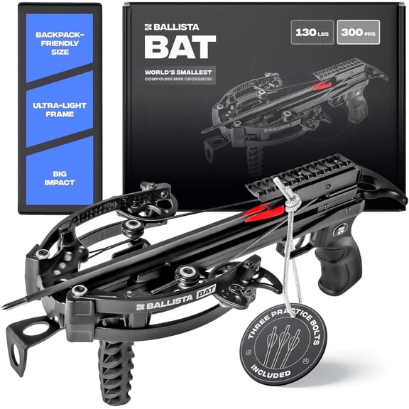Ballista BAT Compound Mini Crossbow – 300 fps, 130 lbs Draw Weight