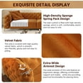 thumbnail image 6 of 97.7'' Pull Out Sofa Bed King, Chesterfield Velvet Sleeper Sofa, Convertible L-Shaped Futon Couch, Tufted Back, Ottoman, Deep Seat Loveseat Couches for Living Room, Apartment, Orange, 6 of 11