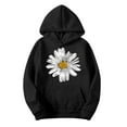 thumbnail image 2 of Women's Graphic Hoodies Sunflower Print Hoodie Unisex Oversized Sweatshirts Long Sleeve Pocket Pullover Tops M, 2 of 3