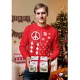thumbnail image 3 of Old Glory Mens Peace Sign Festive Blocks Ugly Christmas Sweater Long Sleeve T Shirt, 3 of 6