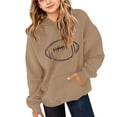 thumbnail image 4 of CPNG Girls Hooded Sweatshirt Football Print Long Sleeve Hoodie Pullover Top Trendy Comfy Daily Casual Loose Sweatshirts, 4 of 6