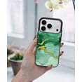 thumbnail image 5 of WIRESTER Shockproof Soft Rubber Cover Case for Apple iPhone 17 Pro 6.3" 2025, Marble Gold And Green, 5 of 5