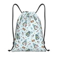 thumbnail image 1 of Saiise Winter Wonderland Light Blue Pattern Sports Drawstring Backpack - String Swim Gym Bag with Wet Proof Pocket for Women&Men-Small, 1 of 6