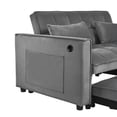 thumbnail image 4 of BSHTI 3 in 1 Convertible Pull-Out Loveseat Sofa Bed with 3-Level Adjustable Backrest – Velvet Tufted Sleeper Chair with Side Pockets for Small Spaces, Apartment, Office,Dark gray, 4 of 9