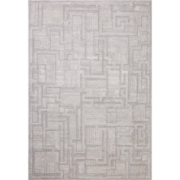 Loloi Hollis Grey / Ivory 5'-3" x 7'-6" Area Rug