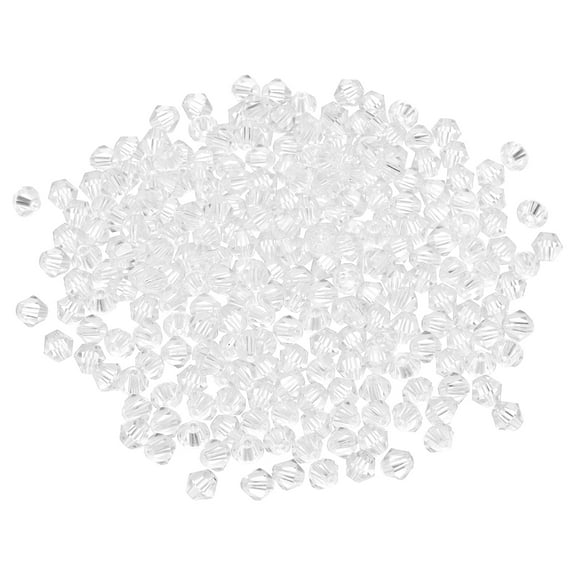 Uxcell 100pcs 8mm Bicone Glass Crystal Beads, Faceted Beads White