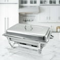 thumbnail image 2 of Jacgood 6 Packs Chafing Dish Buffet Set Half Size Stainless Steel Foldable Rectangular Buffet Servers and Warmers Set Catering Food Warmers, 11 QT-Silver, 2 of 7