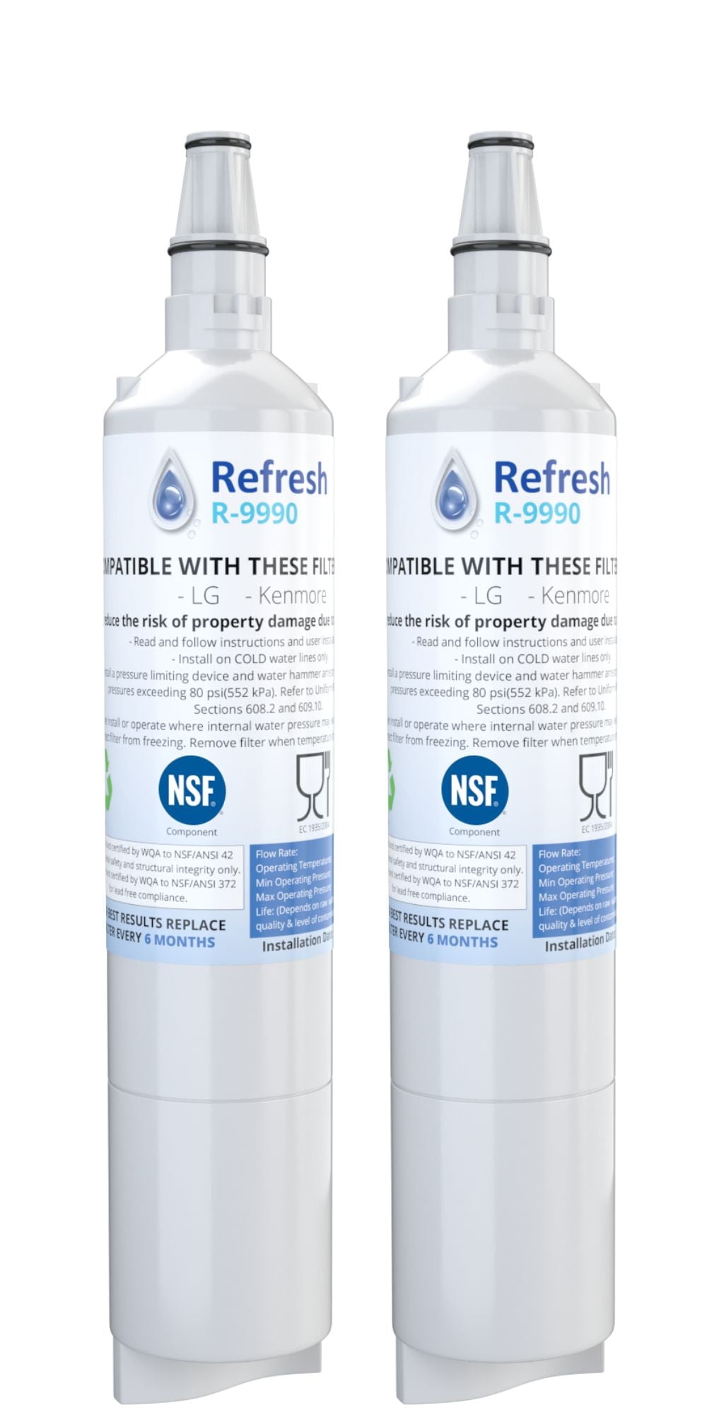 Refresh R-9990 Replacement For LG 5231JA2006A LG LT600P Refrigerator Water Filter - 2-pack
