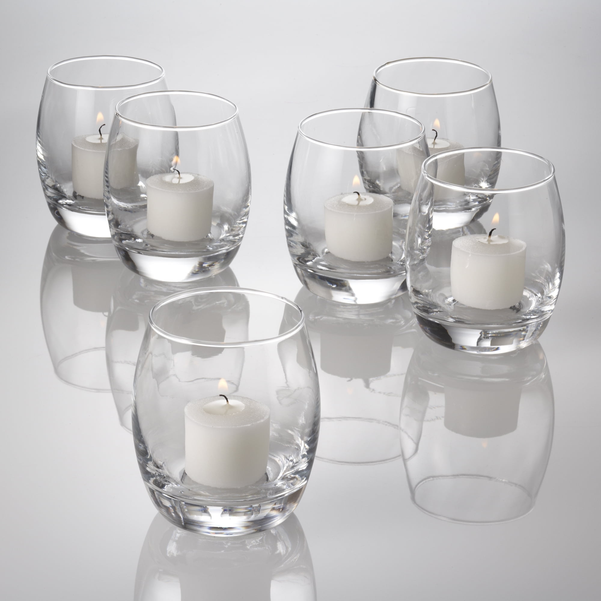 Set of 72 Votive Candles and 72 Glass Votive Holders