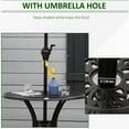 thumbnail image 4 of 30" Round Patio Table With Umbrella Hole, Cast Aluminum Antique Outdoor Bistro Table, Black. Weather-, Stable Ground Design Option Build, Legs, 4 of 5