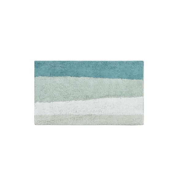Decor Studio Tapis de Bain à Rayures Compensées 20 X 30, Aqua