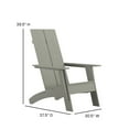 thumbnail image 5 of Flash Furniture Sawyer Set of 2 Gray Modern Sawyer Commercial All-Weather 2-Slat Poly Resin Adirondack Chairs with 22" Round Wood Burning Fire Pit, 5 of 15