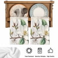 thumbnail image 5 of Flowers Leaves Kitchen Towels Set of 4, Farmhouse White Botanical Magnolia Retro Absorbent Dish Towels for Kitchen, Microfiber Hand Towel, Quick Drying Tea Towel for Cleaning Decorative Dishcloths, 5 of 7