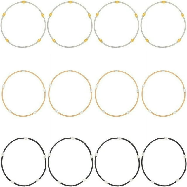 EIGTHTAIL 48 Loops 4 Colors Spring Jewelry Wire 2-1/4 inch Stackable Guitar String Bracelets Steel Memory Wire for Summer Jewelry Supplies Art Creation DIY Crafts Black Platinum Silver Go