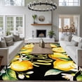 thumbnail image 3 of Large Area Rugs for Living Room Bedroom, Yellow Lemons 5'x8' Rug Washable Carpet Runner Indoor Outdoor, Summer Fruits Leaves Botanical Black Non Slip Floor Mats Rug for Kitchen, Bathroom, 3 of 8