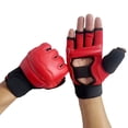 thumbnail image 1 of Greeniant Guantes de boxeo transpirables de medio dedo con capa de amortiguación EVA boxeo suave y cómodo Ropa Deportiva, Zapatos rojo Talla M (150-160 cm), 1 of 6