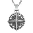 thumbnail image 7 of K-KED Stainless Steel North Star Compass Pendant Necklace Silver Gold W Strong Chain-Steel ribbon chain, 7 of 7