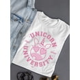 thumbnail image 3 of Unicorn University - Heart-Eyed Emoji Design Women's T-shirt, 3 of 4