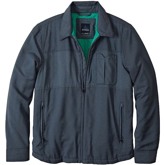 prAna Mens Hardwin Shirt Jacket Large Pack of 1 Blue Jean
