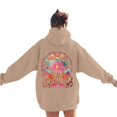 thumbnail image 2 of Hoodies for Women Khaki Women's Oversized Print Hoodie Casual Loungewear Long Sleeve Sweatshirts for Women L, 2 of 6
