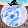 thumbnail image 4 of Binmer Serviette de Plage Ronde Imprimée Châle en Microfibre Serviette de Plage Tapis de Plage, 4 of 6
