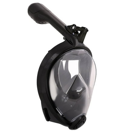EVARIC Anti-Fog Anti-Leak 180° Large View New Foldable Snorkeling Mask Full Face with Detachable GoPro Mount Black