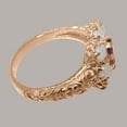 thumbnail image 4 of LBG British Made Solid 14k Rose Gold Natural Pink Tourmaline & Opal Womens Anniversary Ring - 33 size options - Size 12, 4 of 8