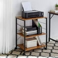 thumbnail image 4 of Mr IRONSTONE Kitchen Cart 3-Tier Kitchen Baker's Rack Utility Microwave Oven Stand Storage Rolling Workstation with 10 Hooks for Living Room (Vintage), 4 of 5