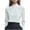 White-05, variant on Women's Mock Neck Blouse with Pleated Front, Long Sleeve Dressy Casual Top for Office and Fall Wear