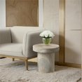 thumbnail image 2 of Pemberly Row Contemporary Travertine Indoor/Outdoor Concrete End Table, 2 of 8