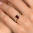 thumbnail image 4 of Gem Stone King 925 Sterling Silver and 10K Yellow Gold Red Garnet and White E-F Lab Grown Diamond Engagement Ring for Women (1.85 Cttw, Gemstone Birthstone, Available in Size 5, 6, 7, 8, 9), 4 of 6