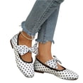 thumbnail image 3 of KEVCHE Womens Polka Dot Satin Bow Knot Round Toe Ballet Flats, Comfort Slip On Shoes, Lightweight Footwear for Casual Summer Party Wear, Retro Mary Jane Ballet Shoes, 3 of 5
