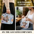 thumbnail image 5 of Xixirimido Boho Mandala Highland Cattle Print Quilted Bible Cover Case for Women Men Large Carrying Bag Book Tote Bags with Handle Bible Study Supplies Christian Gifts, Blue, 5 of 7