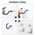 thumbnail image 6 of Unique Bargains 10pcs Cup Hooks 2 Inch Vinyl Coated Screw-in Ceiling Wall Thread Hooks Great for Hanging Indoor Outdoor Lignts Blue, 6 of 7