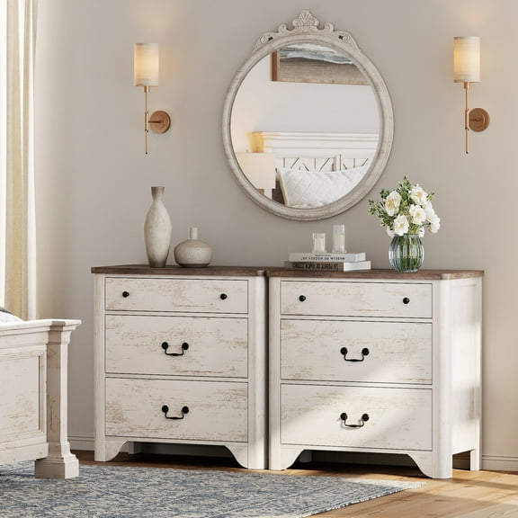 WAMPAT 6 Drawer Dresser for Bedroom,63”W Farmhouse Wood Storage Cabinet with Wide Drawers, Rustic Chest of Drawers for Clothes, Entryway, or Living Room