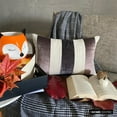 thumbnail image 3 of The HomeCentric Purple Pack of 2, 12"x16" (30x40 cm) Lumbar Pillow Cover, Velvet & Linen Patchwork Oblong Pillow, Striped Pattern Modern Style - Swathe Wine, 3 of 10