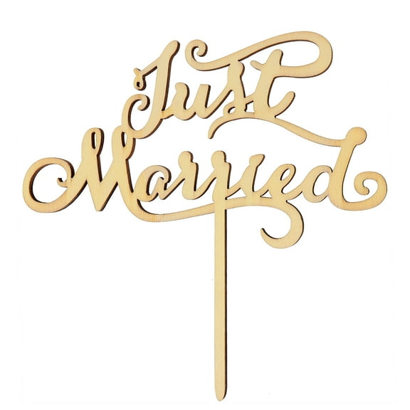 NUOLUX Wooden Cake Toppers For Wedding And Party Events 1Pack