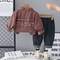 thumbnail image 6 of Toddler Boys Girls Denim Jacket and Jeans Set Button Down Long Sleeve Top and Printed Alphabet Pants Outfit, 6 of 6