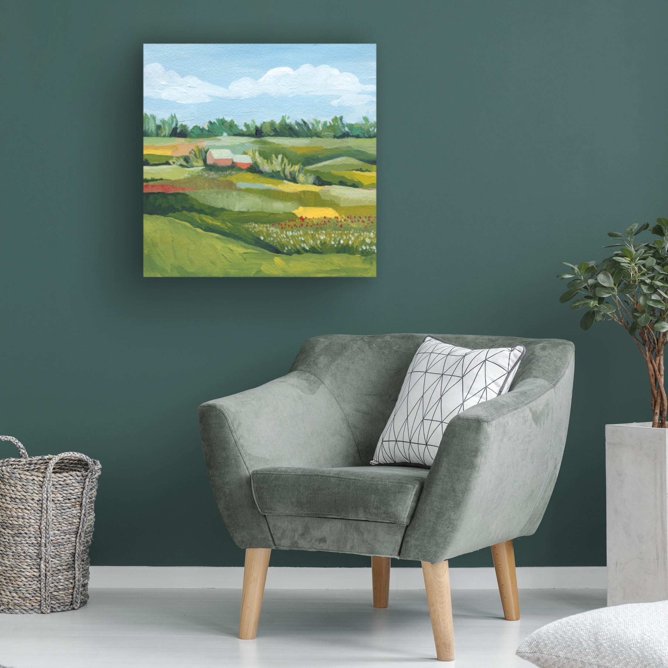 Canvas Wall Art - Grace Popp 'Idyllic Valley I' Wall Art for Living Room, Bedroom, or Office Décor by Trademark Fine Art - 35 x 35 Inches