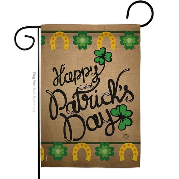Ornament Collection G191090-BO Happy Saint Patricks Day Springtime Double-Sided Decorative Garden Flag, Multi Color