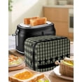 thumbnail image 4 of Sage Green Black Plaid Small Toaster Cover 2 Slice, Kitchen Appliance Covers, Vintage Star Buffalo Check Rustic Toaster Oven Cover with Loop, Bread Machine Cover Polyester Dust Cover Protection, 4 of 4