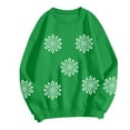 thumbnail image 4 of larppty Women Christmas Sweatshirt Snowflake Xmas Long Sleeve Pullover Cute Shirt Top (Green, M), 4 of 8
