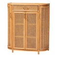 thumbnail image 1 of bali & pari McKenna Rattan Storage Cabinet - Handwoven Wicker Accent Cabinet, 1 of 10
