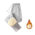 thumbnail image 4 of Fleece Lined Hooded Jacket and Drawstring Waist Sweatpants Set with Sherpa Interior for Men and Women Casual Two Piece Outfit, 4 of 5