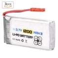thumbnail image 2 of ENGPOW 3.7V 1200mAh Rechargeable LiPo Battery with JST Plug RC Accessory Part (3pcs), 2 of 10